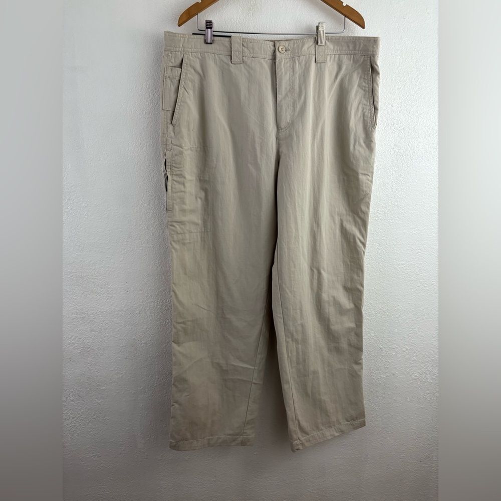Waterproof beige straig leg pants size 42/32